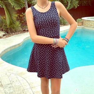 Polka dot blue dress